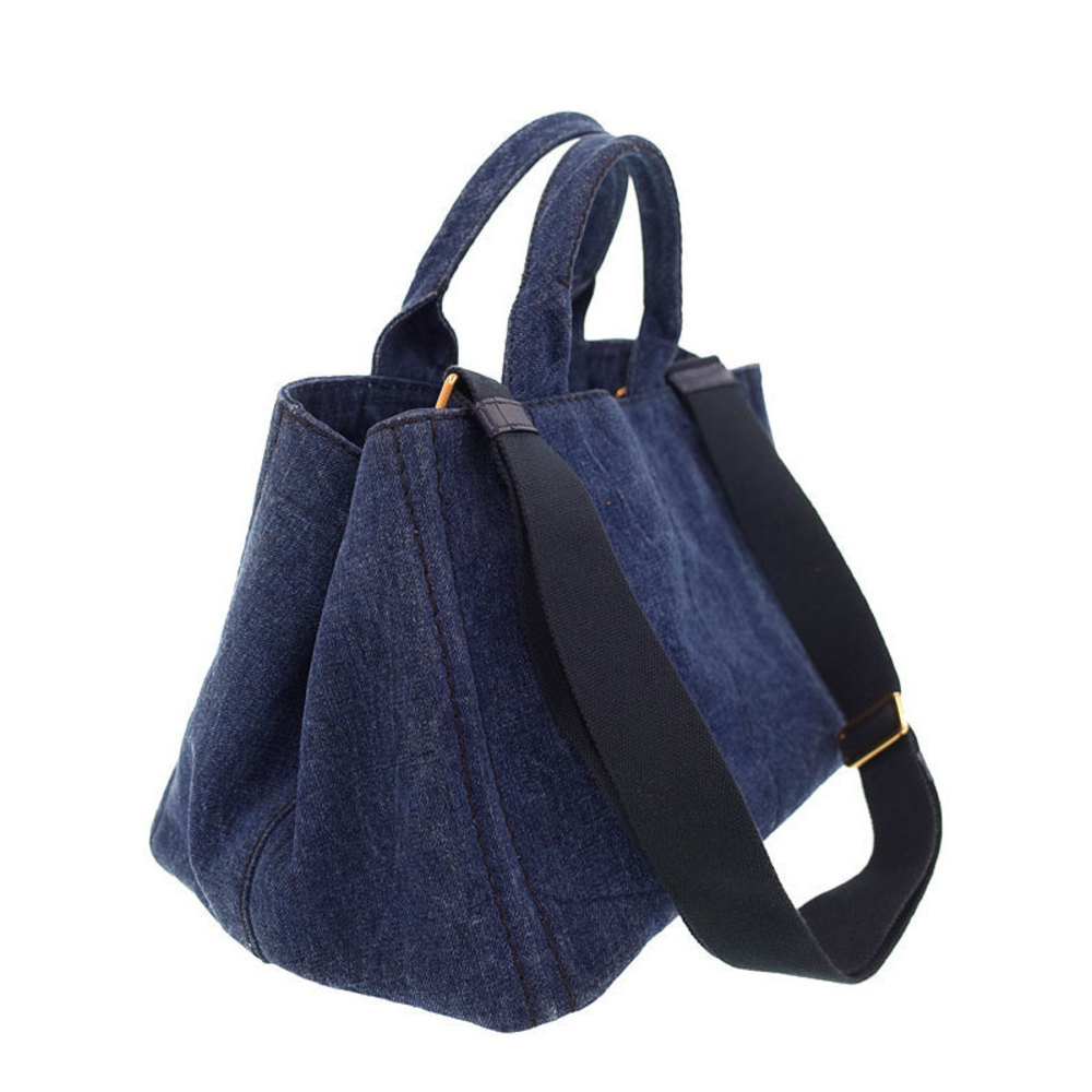 Prada 2WAY Tote Kanapa Bag Blue